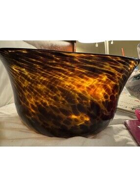 Twos Company Tortoise Print Large Serving Bowl